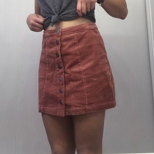 Pink corduroy skirt